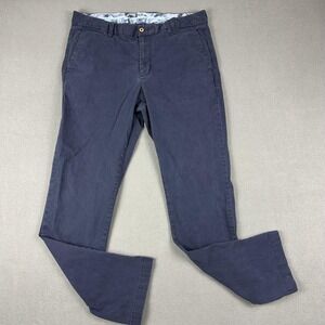 Tommy Bahama‎ Pants Mens 35x32 Navy Blue Chino Flat Front Casual Straight Leg